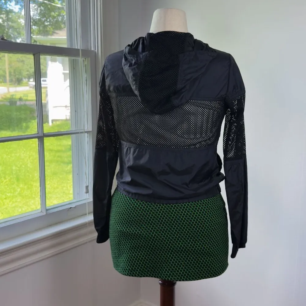 Garage Mesh Black Bomber Jacket Hooded Size Small Industrial Goth Rave - Image 4