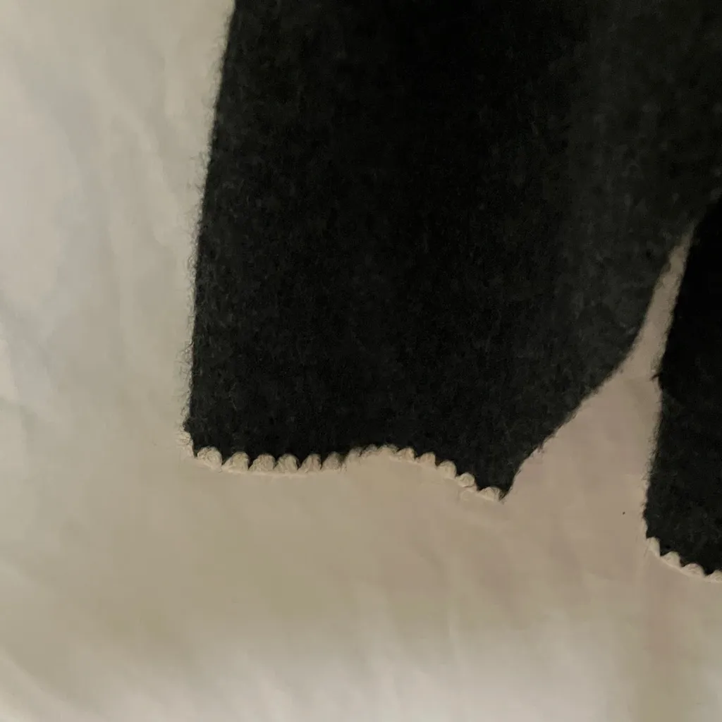 Vici: Charcoal Open-Front Sweater- White Trim- Oversized- XS/S - Image 6