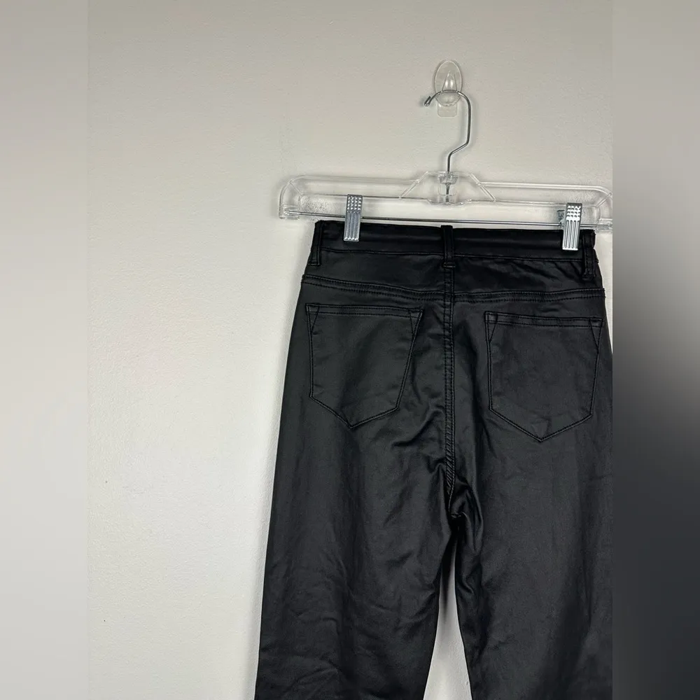 Edikted Womens Pants Size S Black Faux Leather High Rise Wide Leg Flared - Image 7