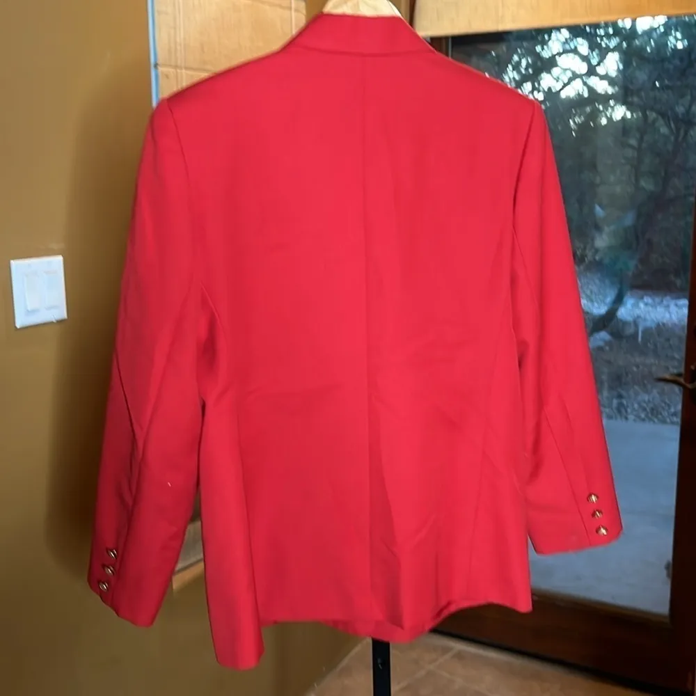 Vintage Neil Martin Red Wool Blend Blazer Women’s Size 14 | Made in USA - Image 9