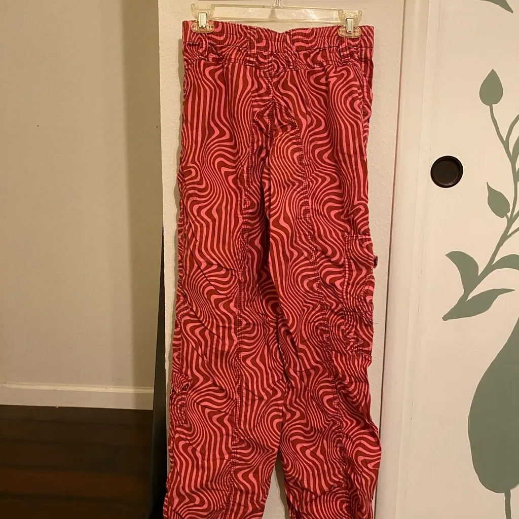 BDG Pink and White Striped Cargo Pants - Image 3