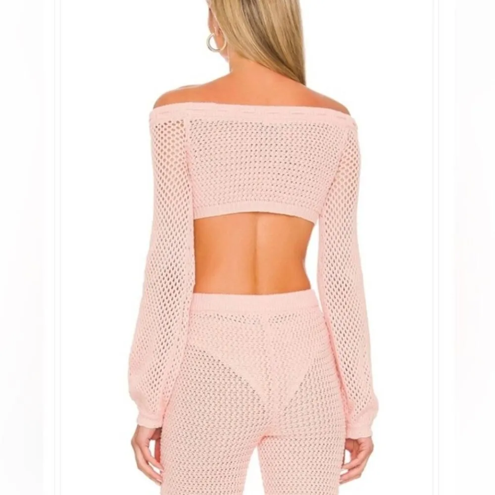 NWT REVOLVE Tularosa Andy Off Shoulder Sweater Pink Long Sleeve Size M - Image 2