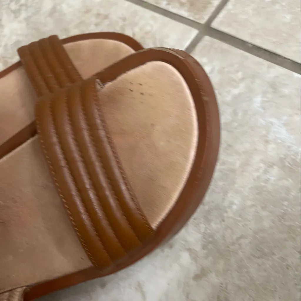 Madewell The Emmalee Sandal‎ Brown Leather Platform Quilted Strappy Size 9 - Image 10