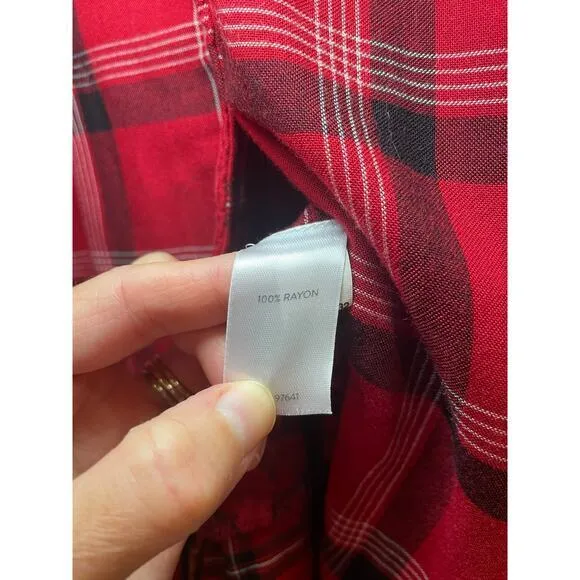 J.Jill Red & Black Tartan Plaid A - Image 12