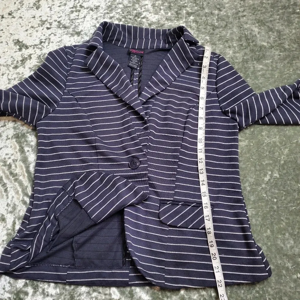 Torrid Striped Grey Glitter/ Navy Blazer - Image 9