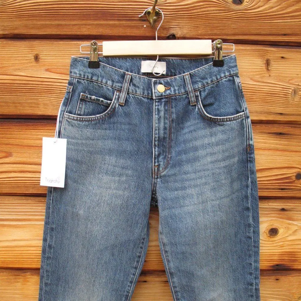 NWT Triarchy Medium Wash High Rise Boyfriend Jeans - Image 5