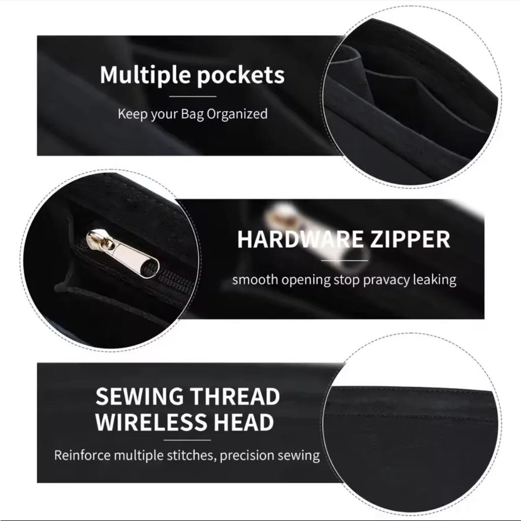 Longchamp Small Le Pliage Pouch Purse Felt Handbag Bag Insert Organizer - Image 6