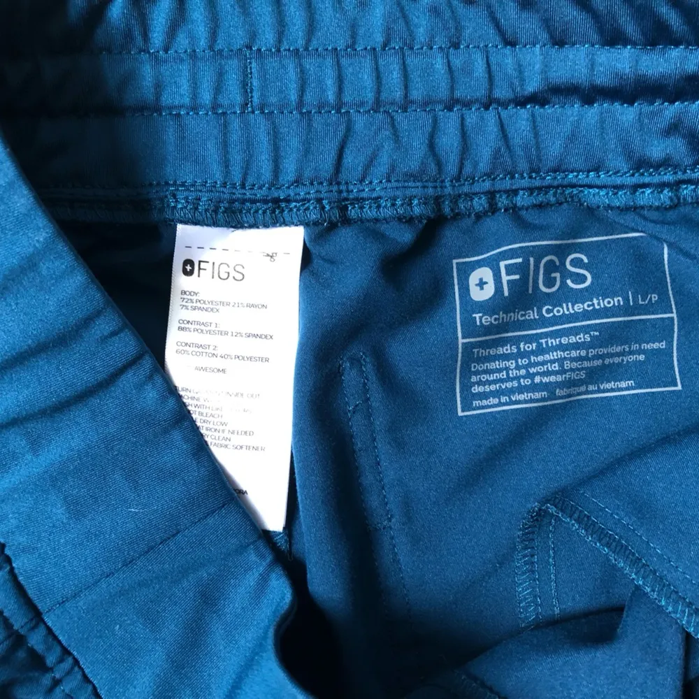 Figs Zamora Jogger Scrub Pants in Deep Reef Teal Size Large PETITE Inseam - Image 12