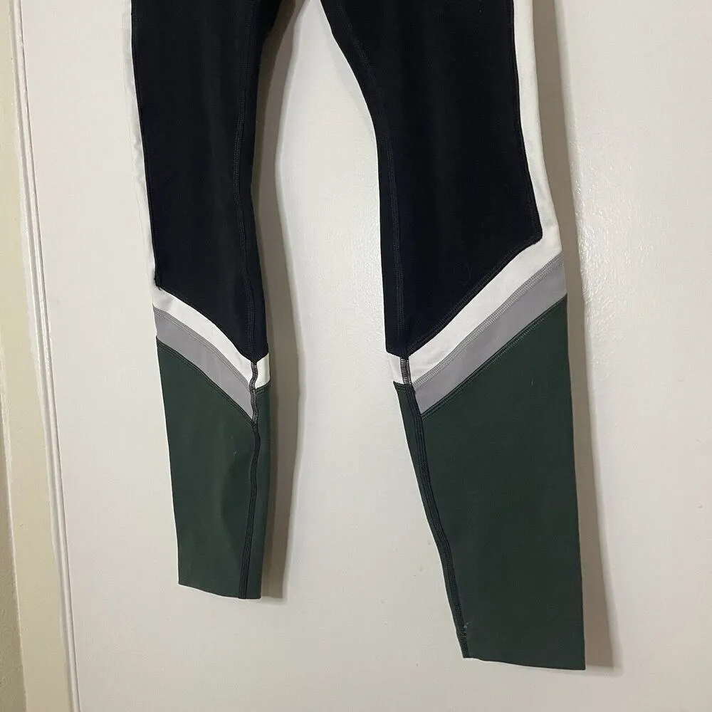 Lorna Jane Stride Core full length Green black color block tights XS - Image 3
