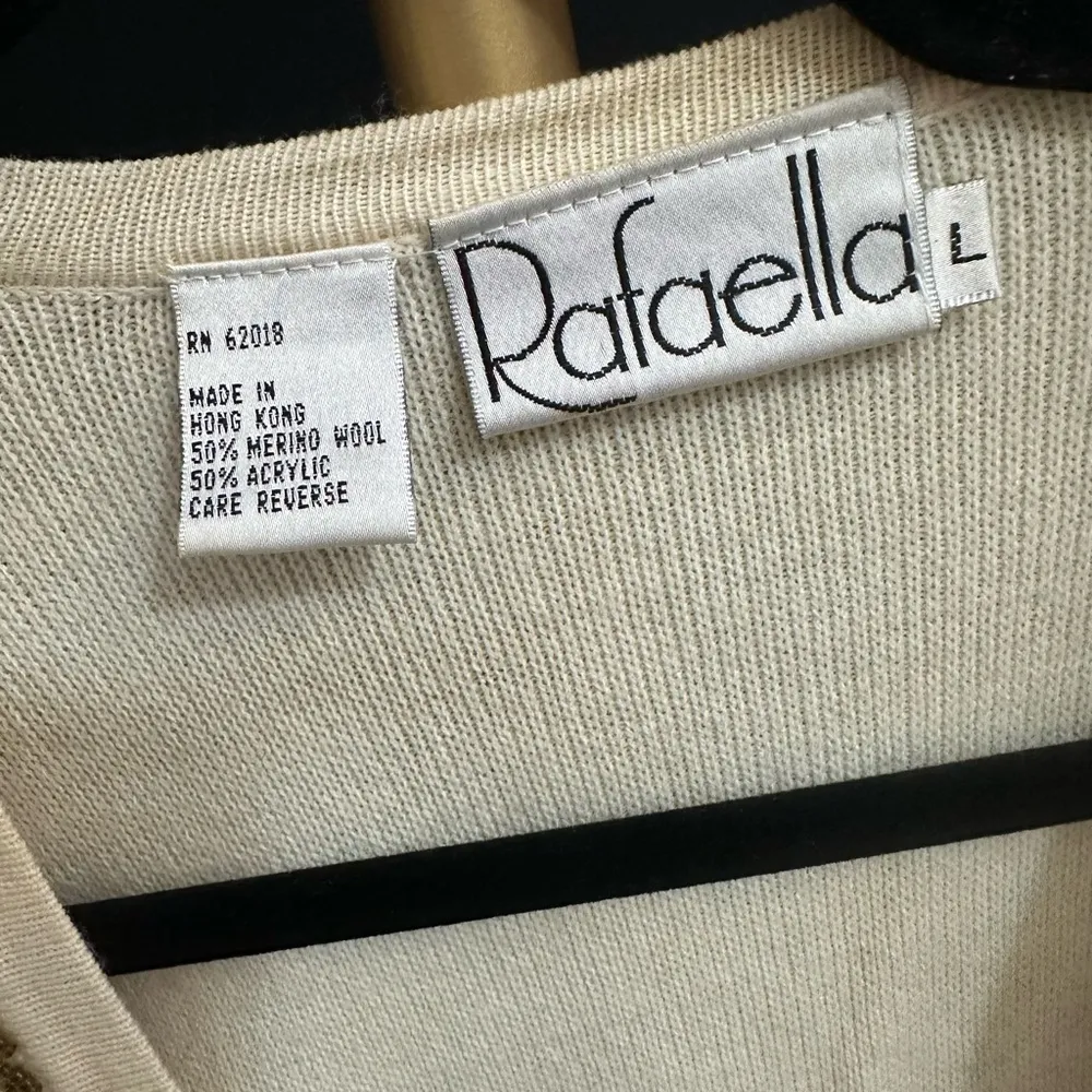 Rafaella Randell’s Vintage Merino Wool Sweater Vest bead and Velvet Accent Large 90’s - Image 2