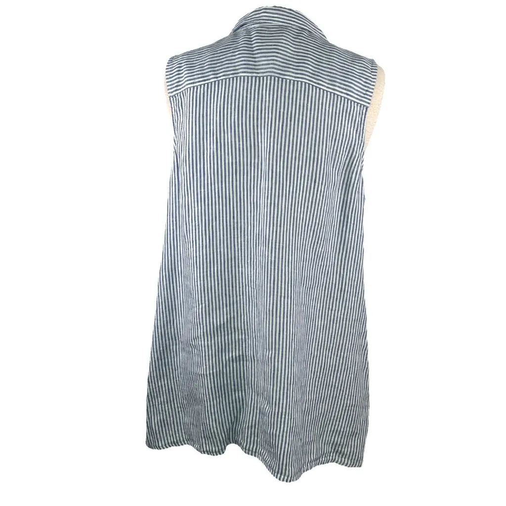 J Jill Love Linen Size LP Petite Sleeveless Top Button - Image 6