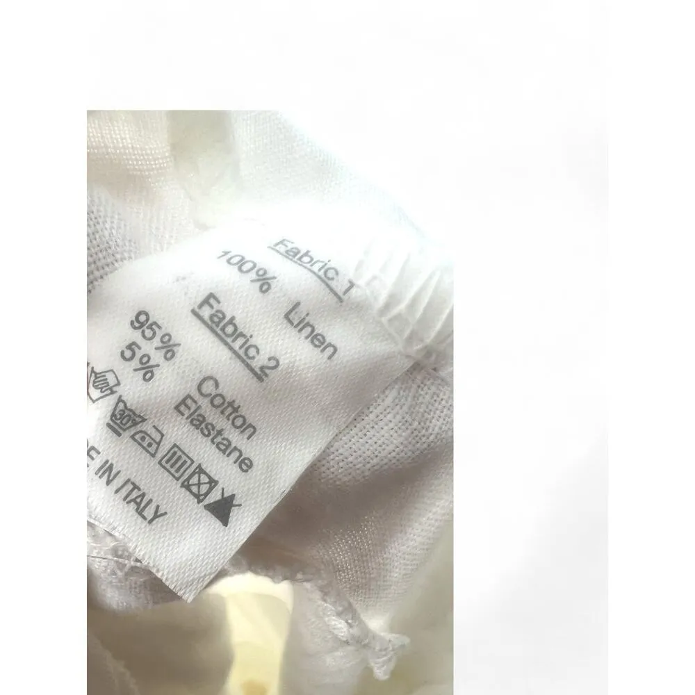 Inizio Italy L Sleeveless Tunic Dress Top Pure 100% Linen Cowl Neck Knee Length White Size L - Image 6