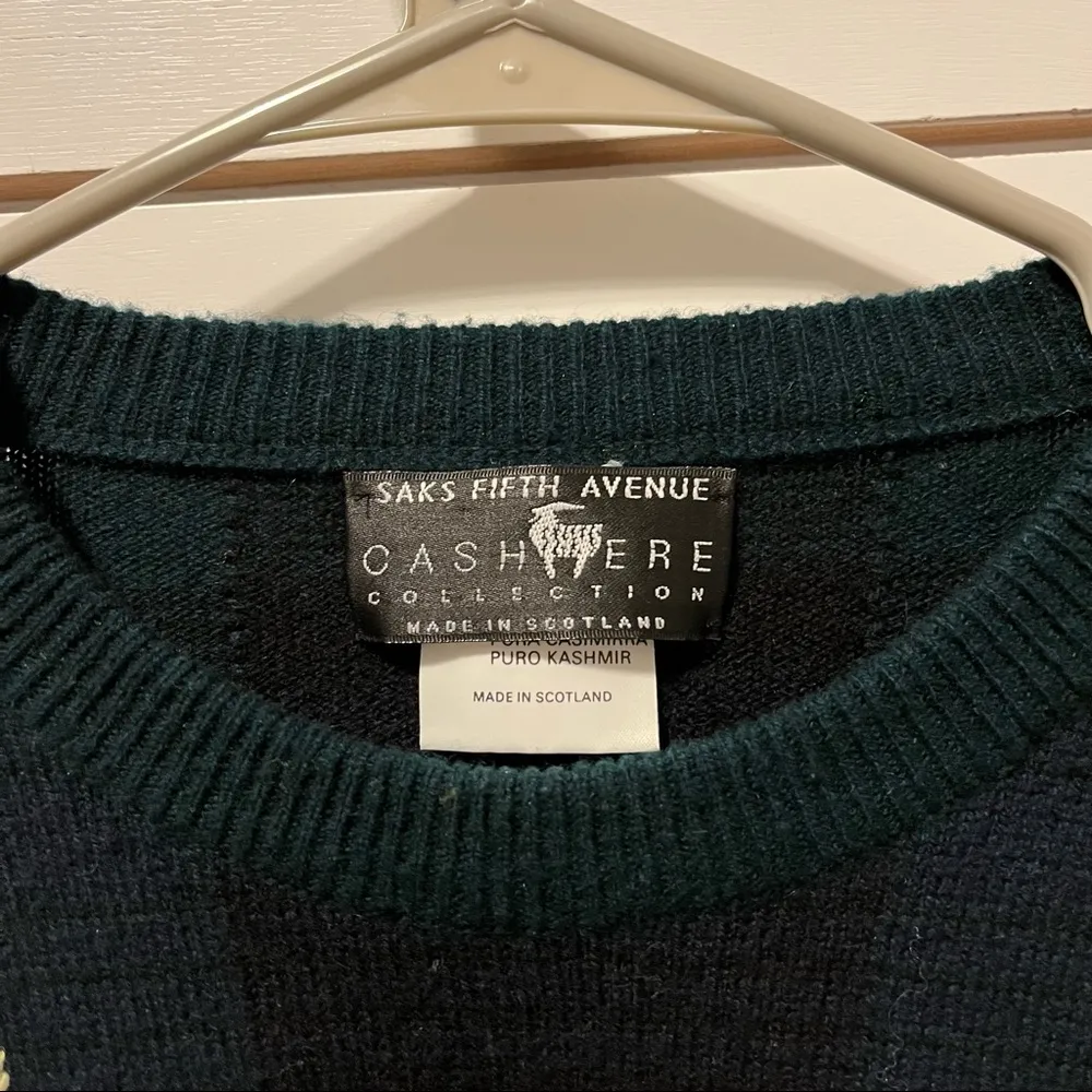 Saks Fifth Avenue Cashmere Collection Plaid Sweater - Image 5