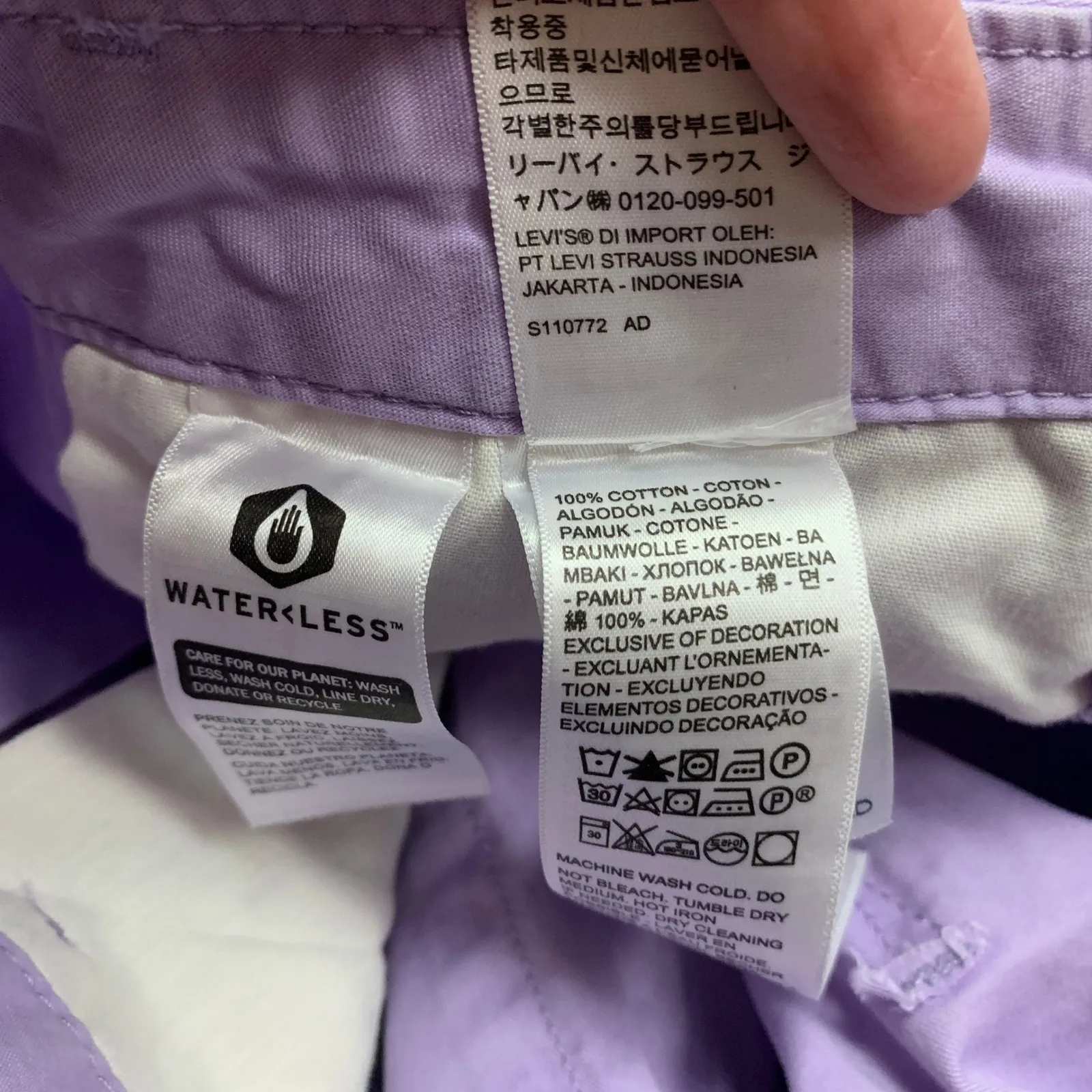 Levis Lavender Cargo‎ Pants Womens Size 29 Wide Leg Utility Jeans Pastel Cotton - Image 7