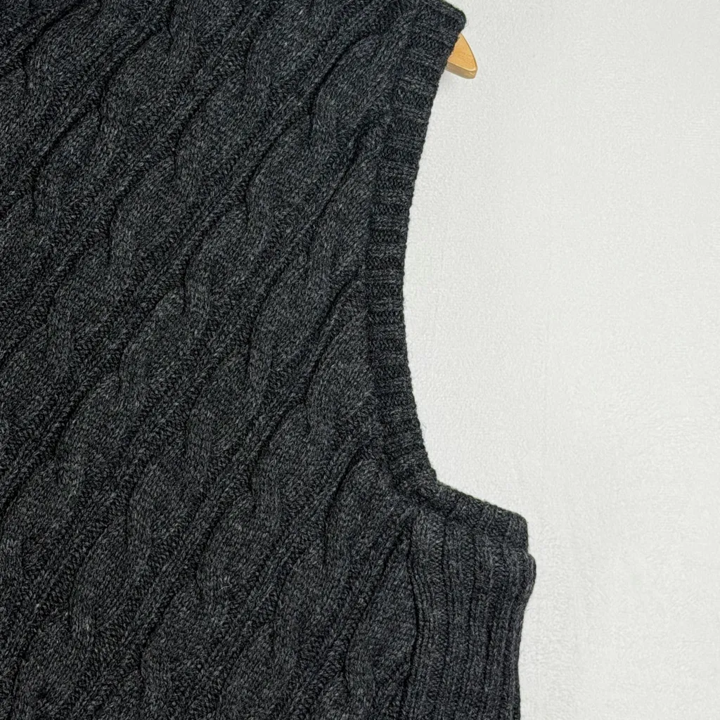 Eddie Bauer Women’s Wool Cable Knit Insulated Quiet Luxury Puffer Vest Sz L - Image 5