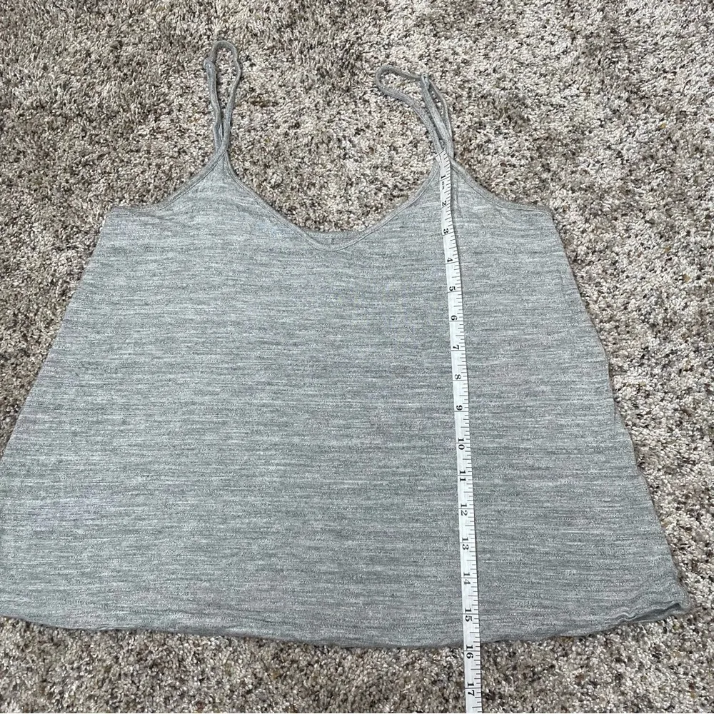 Anthem Crop Spaghetti Strap V-Neck Cami Tank Top in Grey Medium - Image 8