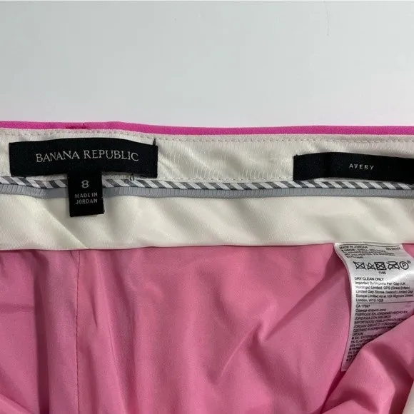 Banana Republic Avery Pants Tickle Me Pink‎ Wool Trousers Size 4 - Image 4