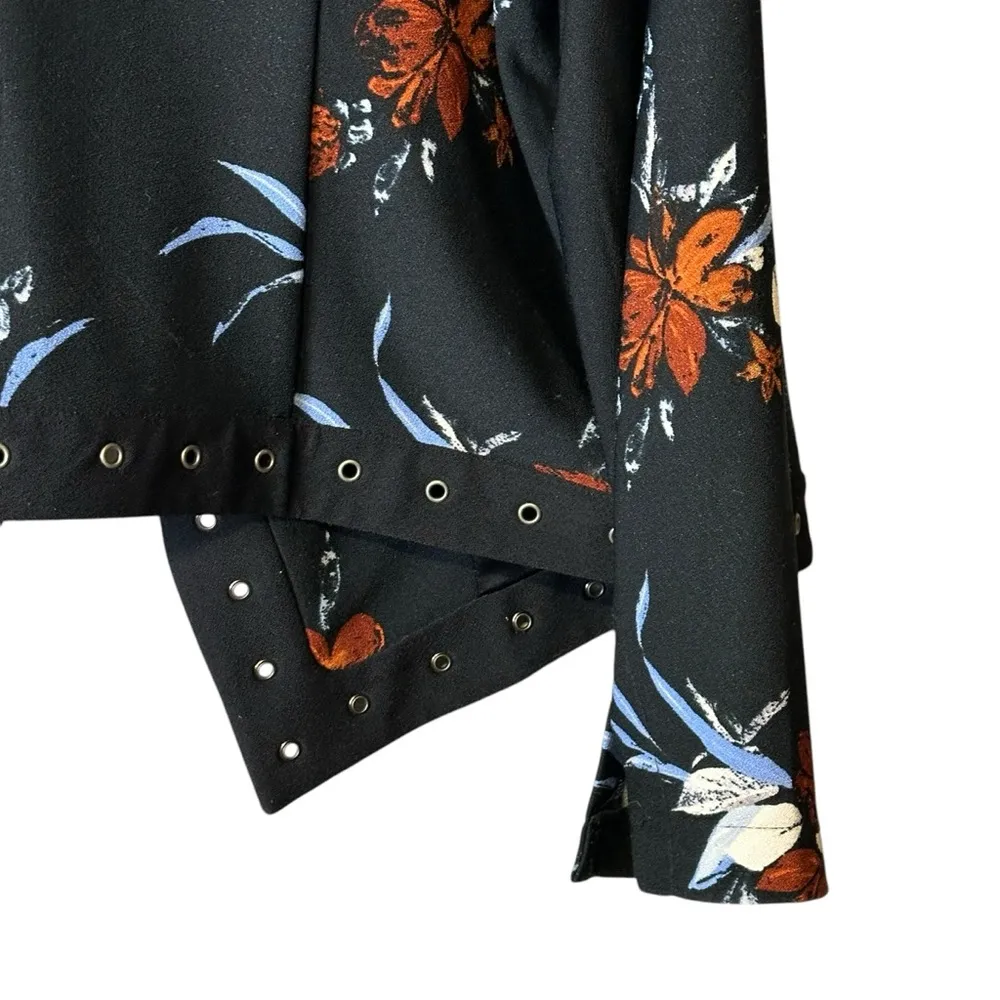 Lyssé Floral Jory Jacket Grommet Detail Moto‎ Preppy Plus Size 1X Career Office - Image 9