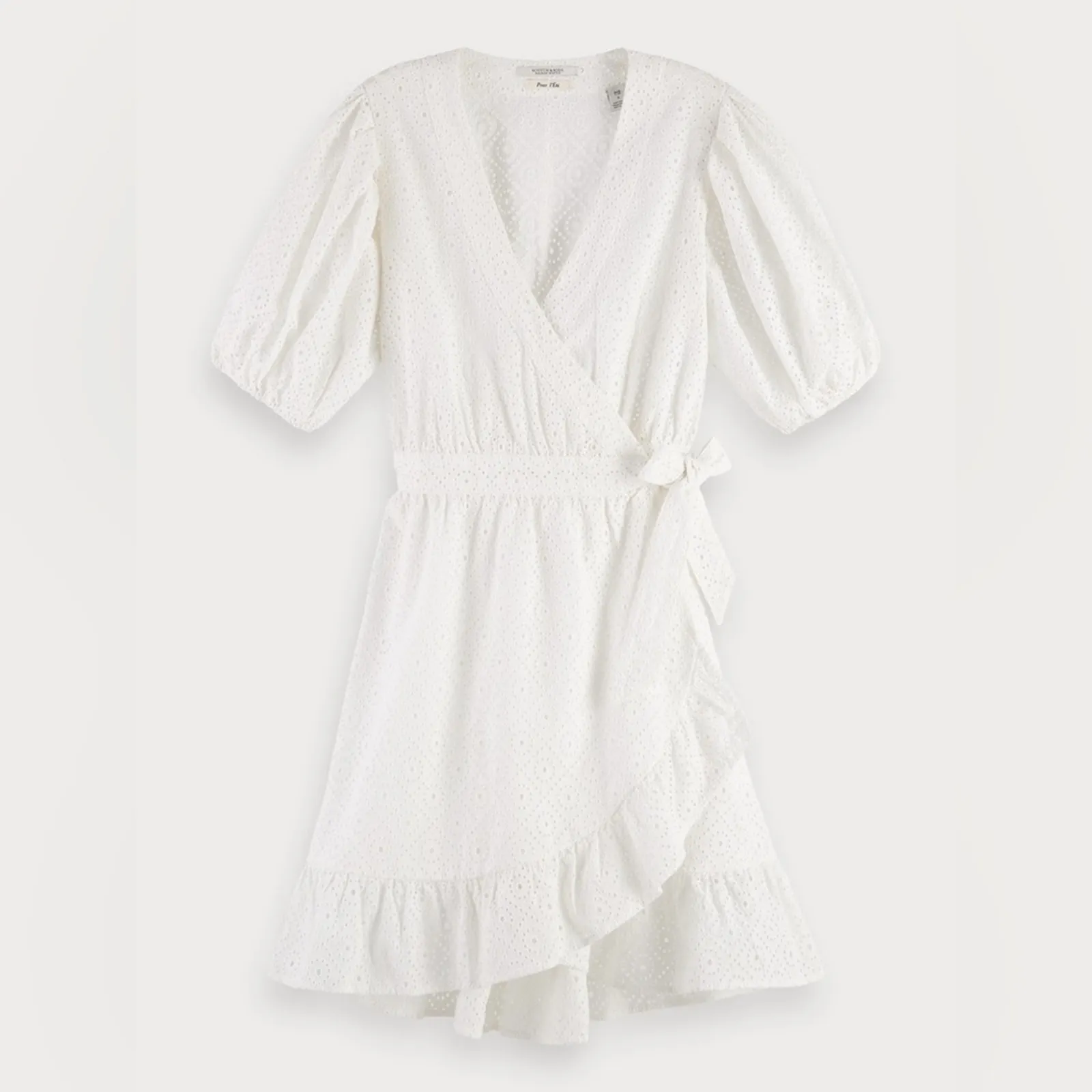 Scotch & Soda Broderie Anglaise Wrap Dress white XS - Image 3