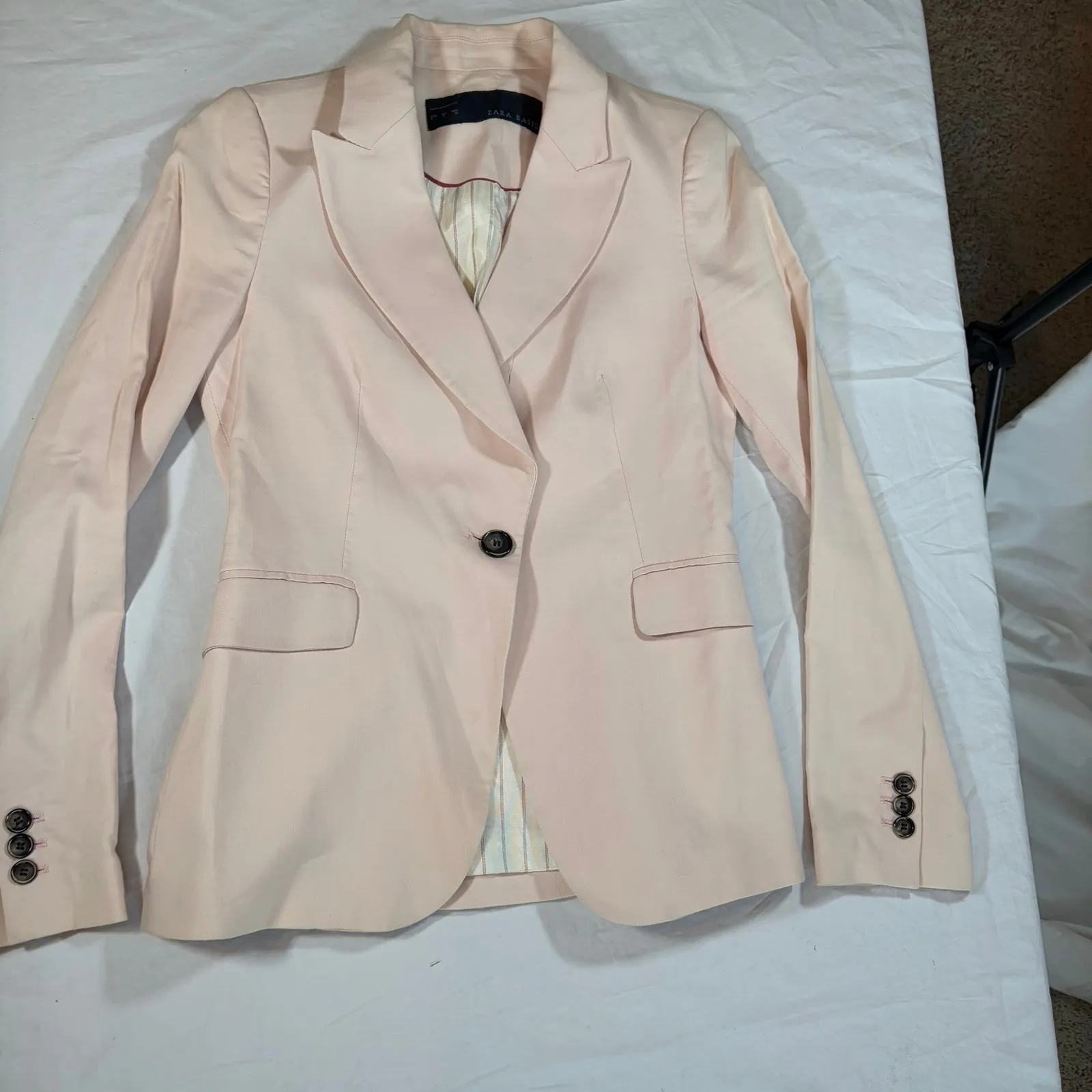 Zara Basic pale pink women’s blazer. Size S. Workwear. Single breast, 1 button - Image 6