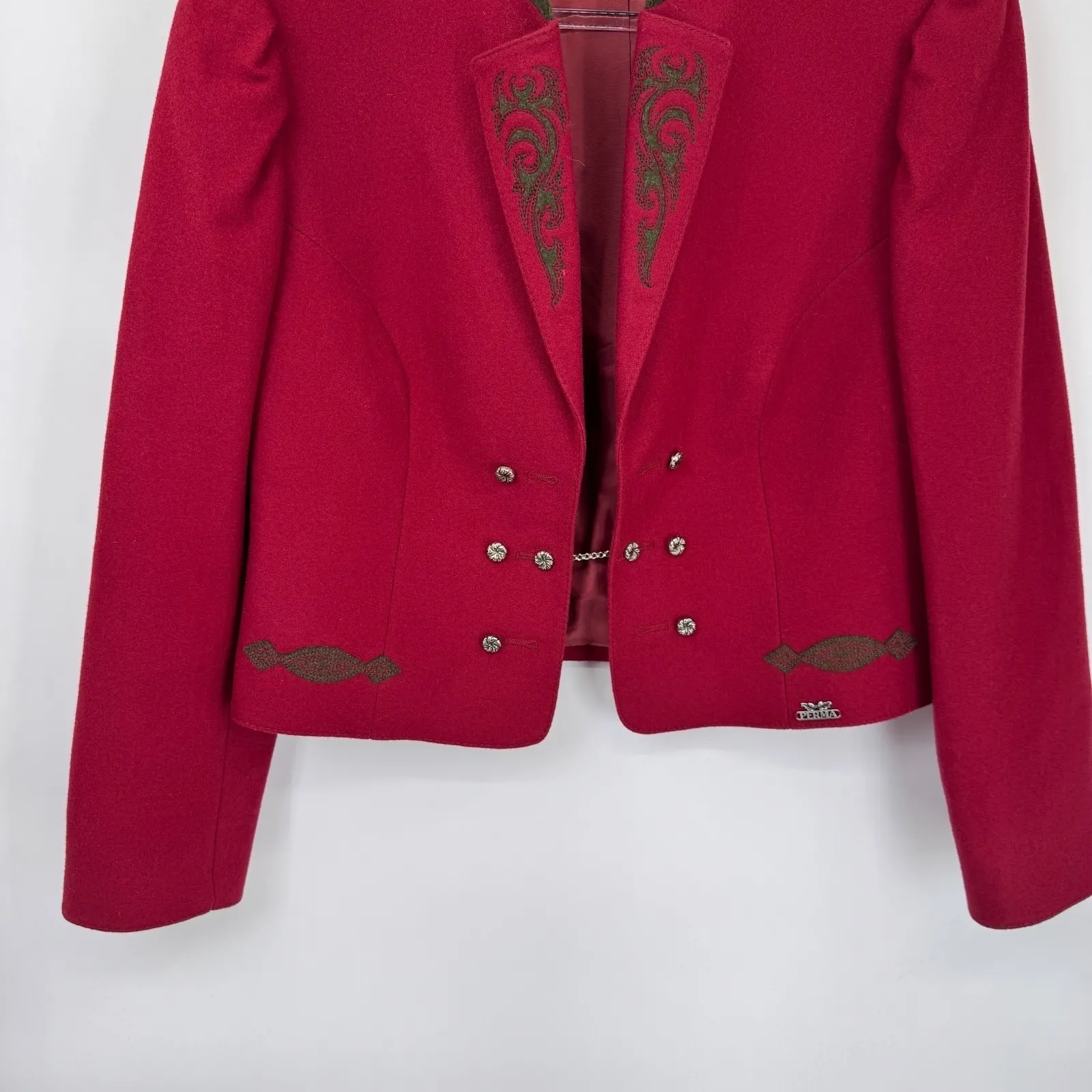 Vintage Echter Osterreichischer Loden Perma Austria Wool Military Jacket 46 Red Size undefined - Image 3