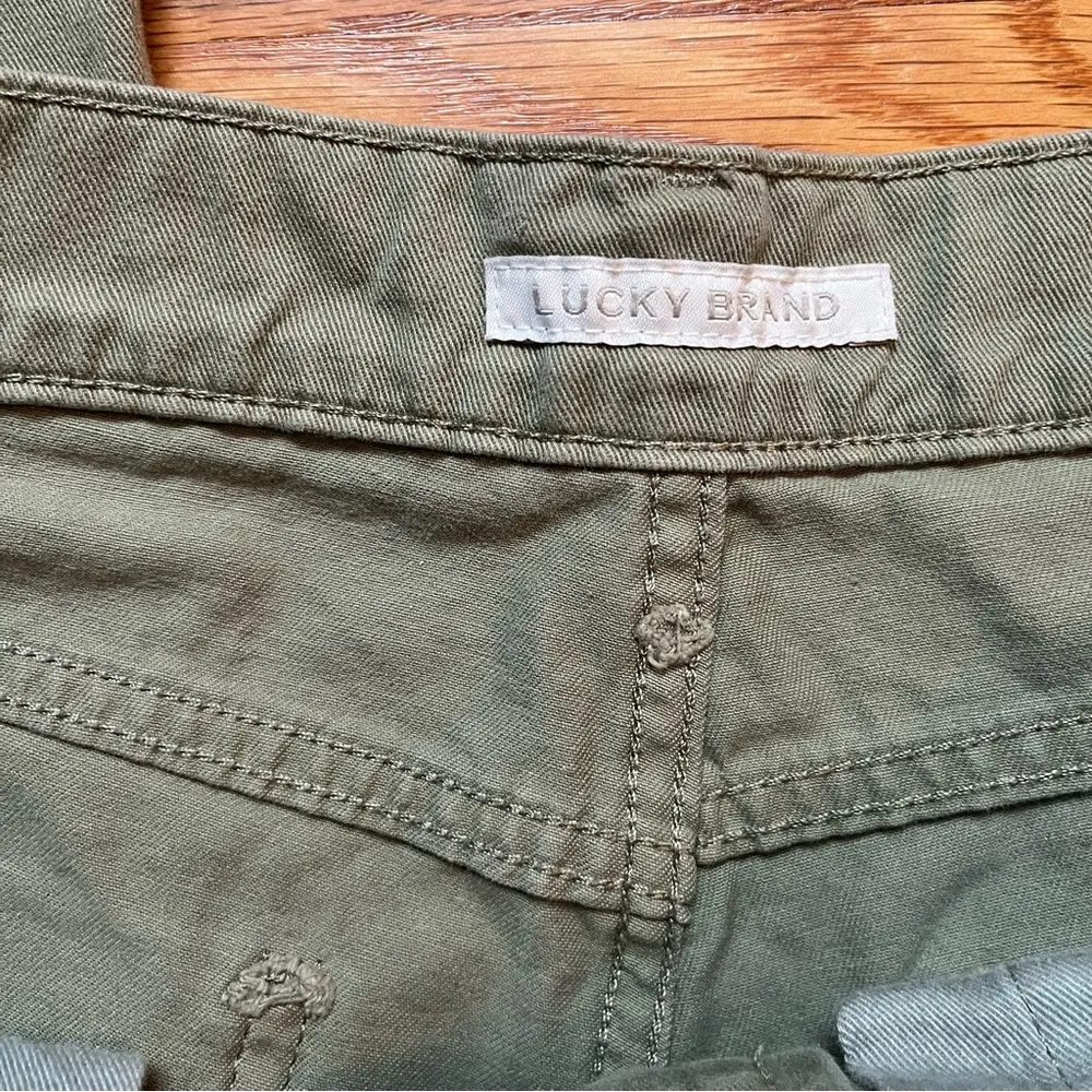 Lucky Brand mid rise crop wide leg olive green jeans size 4 / 27 - Image 5