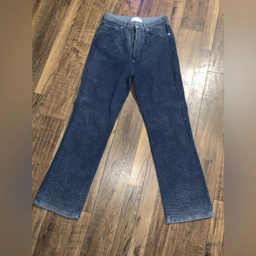 Topshop kort denim knit blue flares high rise boho spring jeans 120$ pants - Image 2