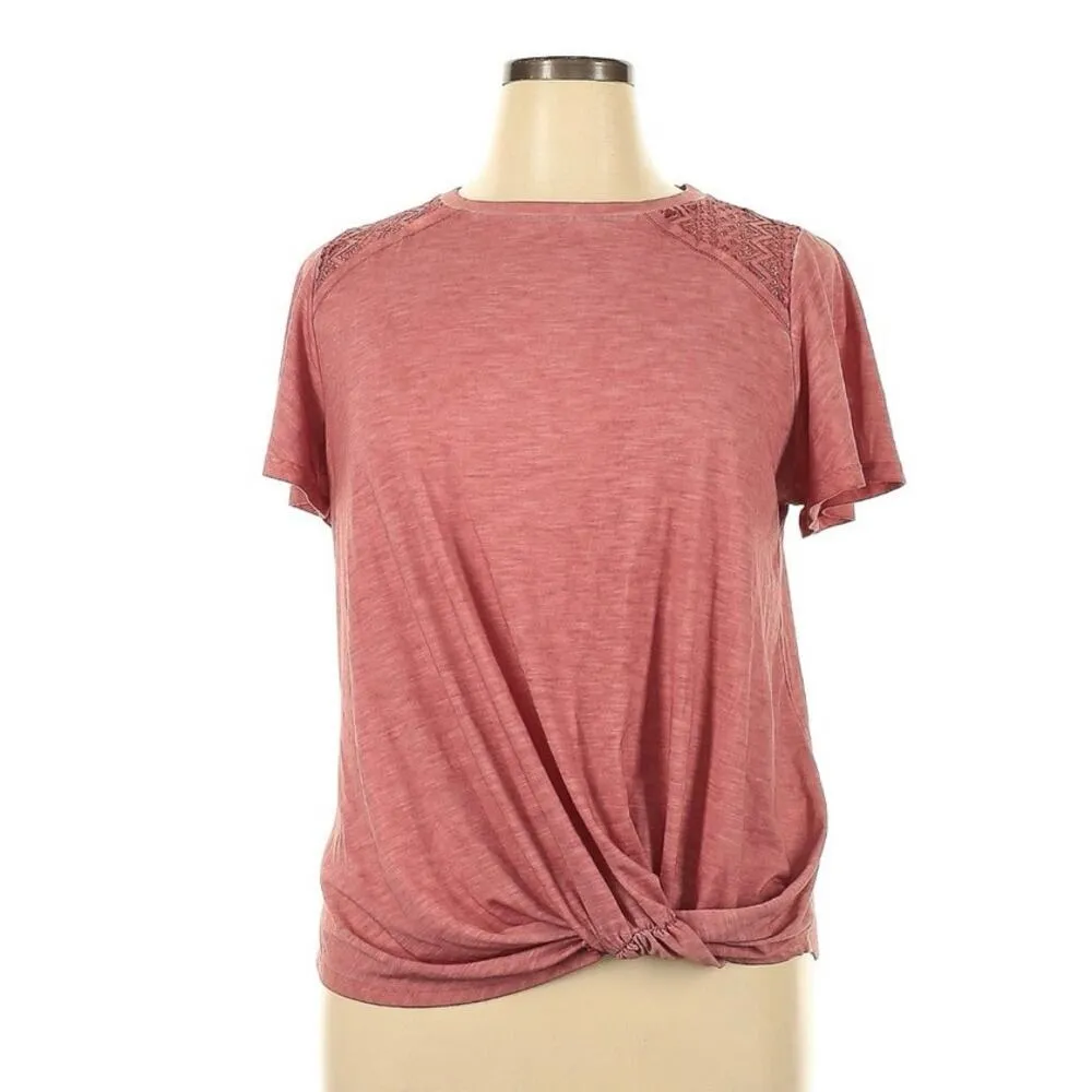 Jolt Junior's Crochet Shoulder Twist-Front Tee Shirt Top Size Large - Image 13