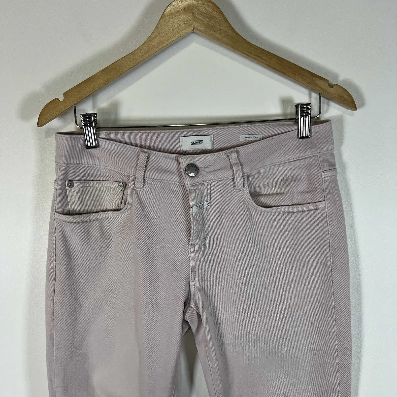 Closed Jeans Womens Size 28 Light Pink Candiani Tapered Cotton Made in Italy‎ - Image 2