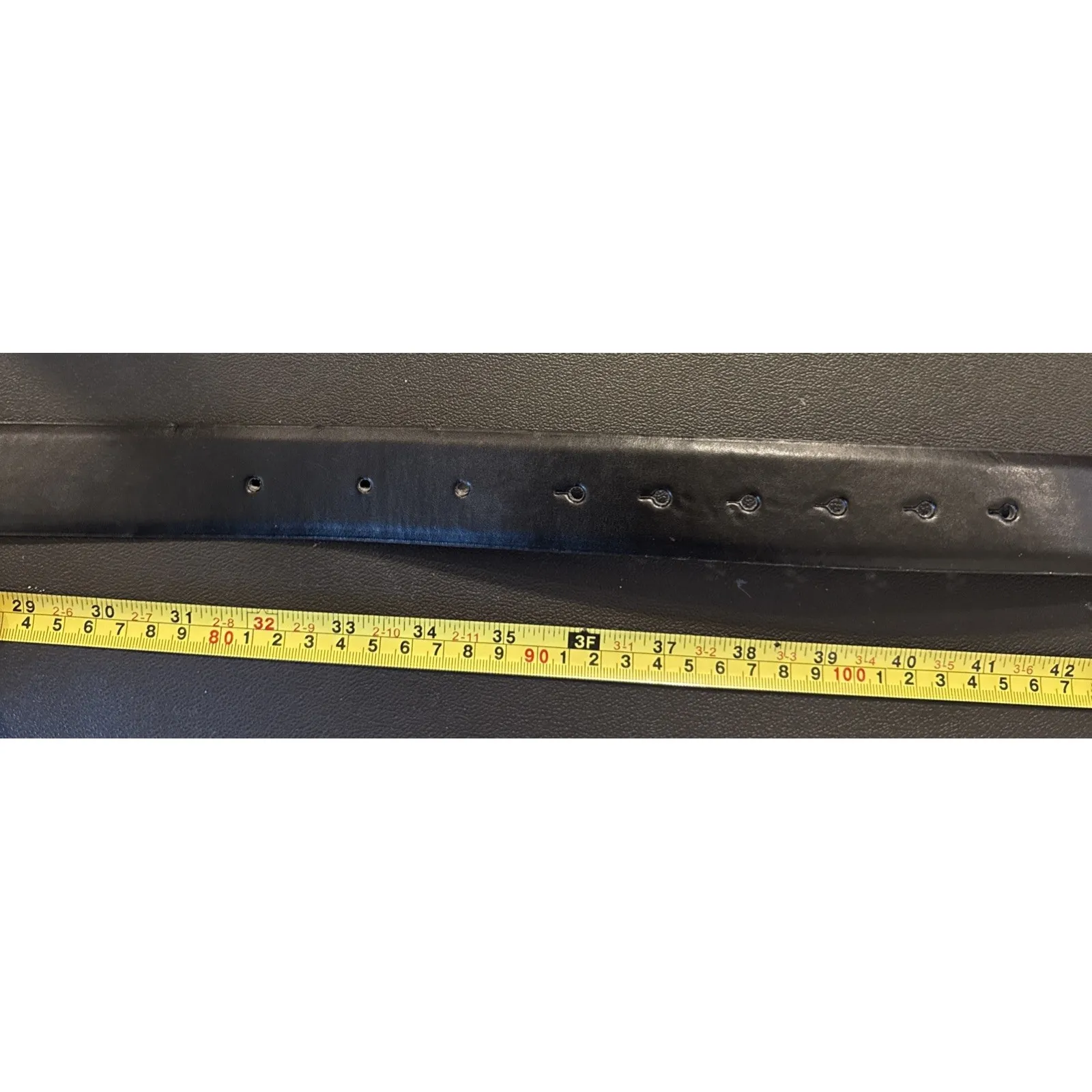 Black Italian Leather Rhinestone‎ Enamel Floral Buckle 110 CM US Large Preppy - Image 6