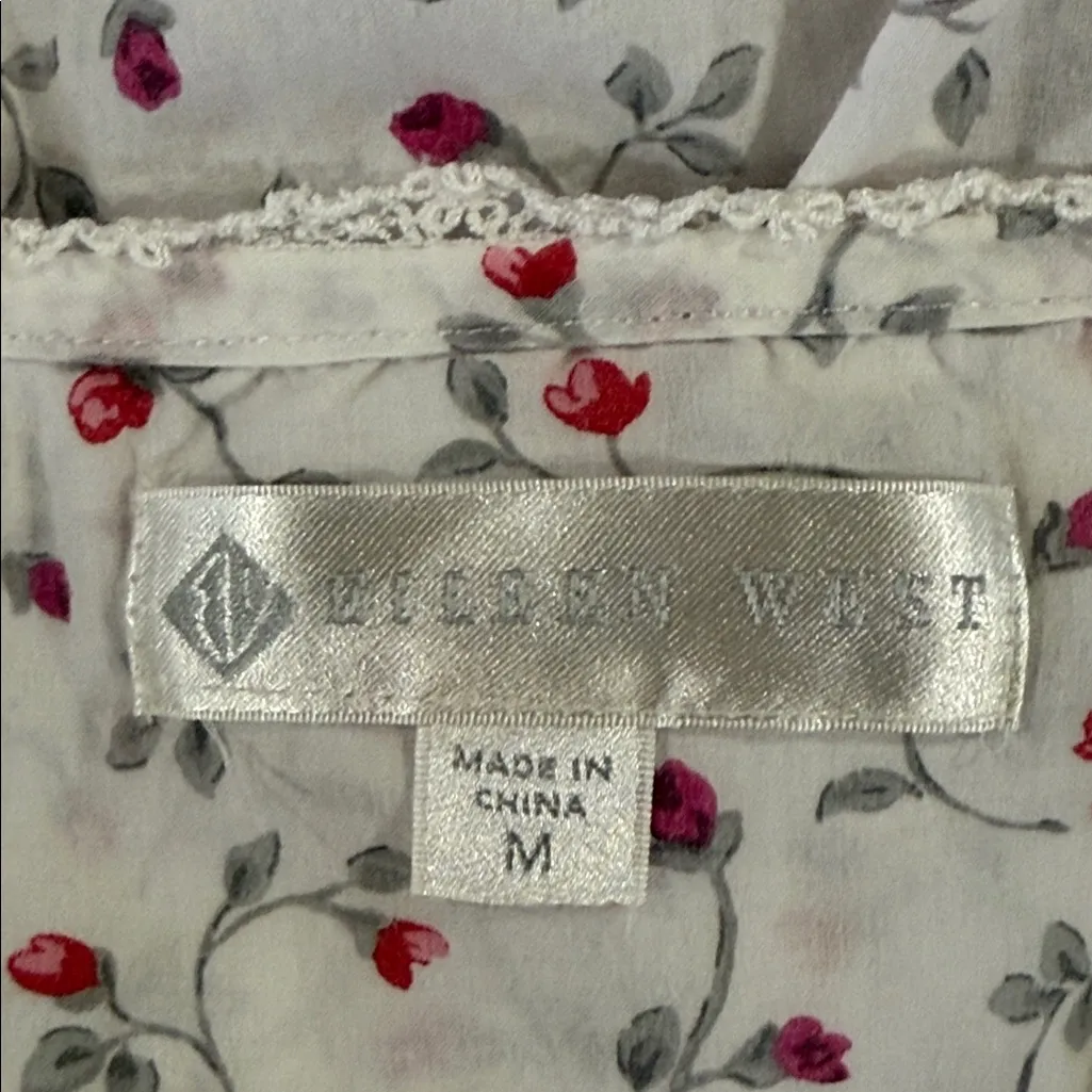 Eileen West White Floral Nightgown with lace trim size M Size M - Image 6