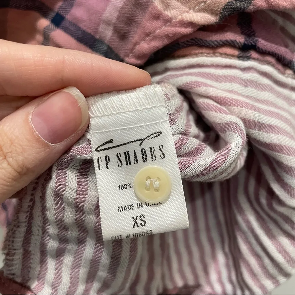 CP Shades Pink Plaid Cotton Long Sleeve Button Down XS - Image 4