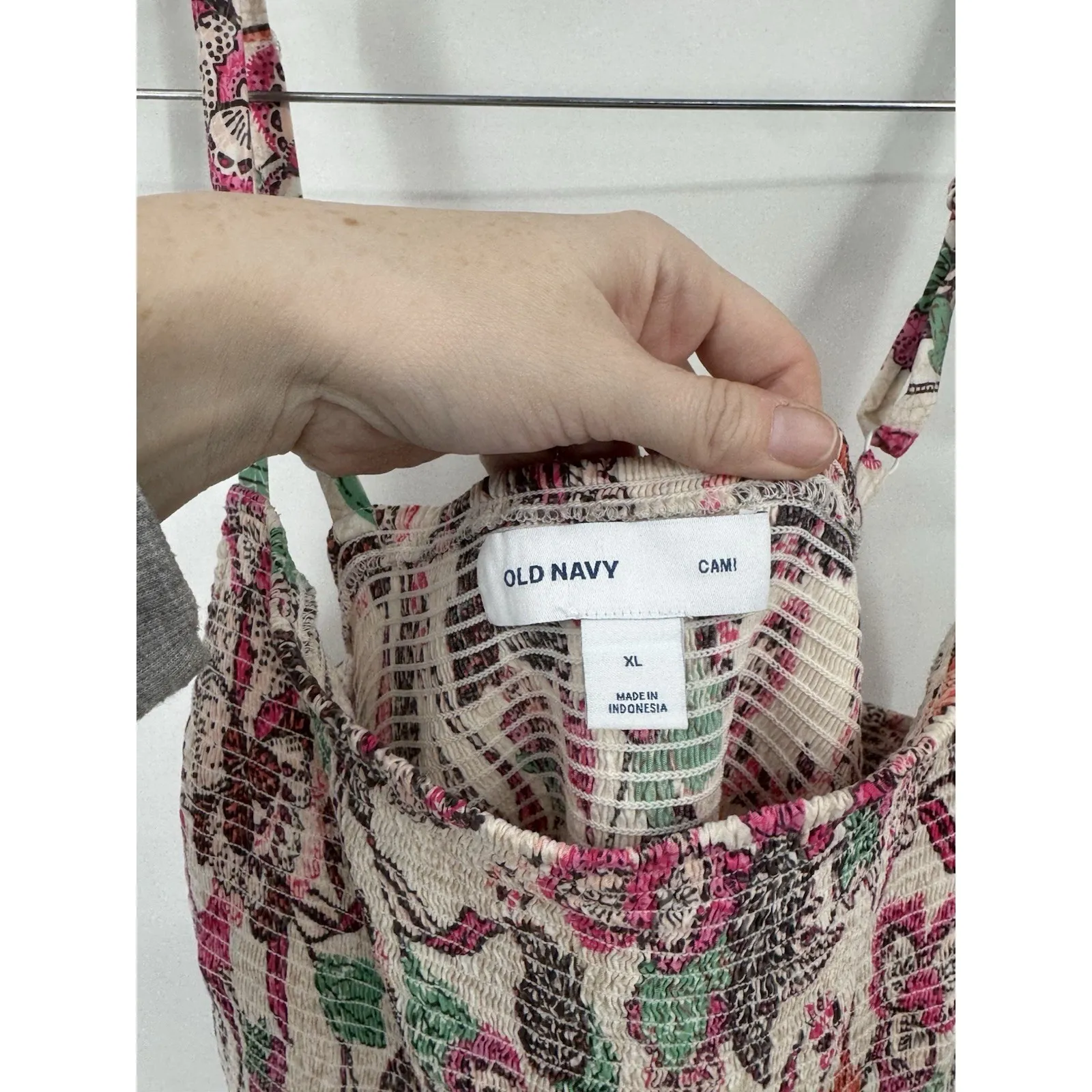 Old Navy Floral Cami Midi Dress Women XL Ivory Peasant Cottage Bohemian Preppy - Image 4