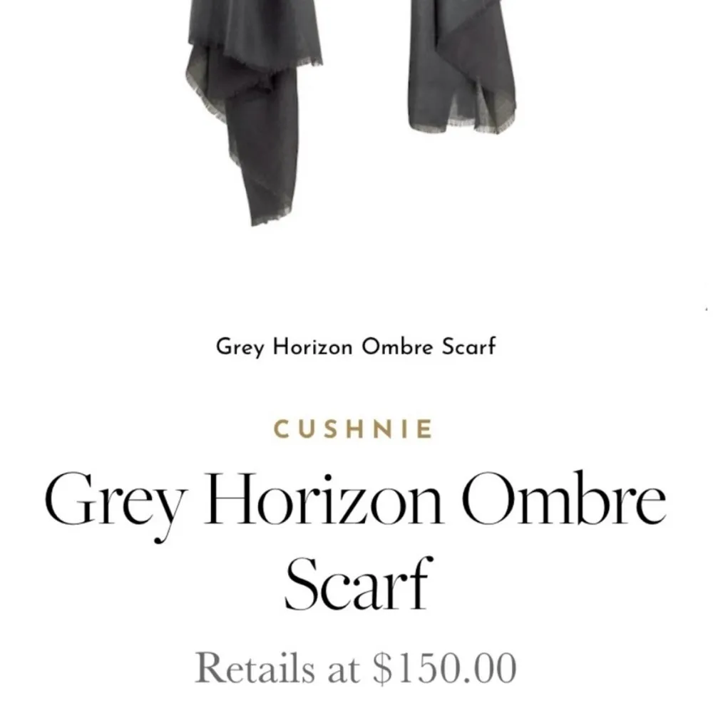 CUSHNIE Grey Horizon Ombre Scarf - Brand New in Package! - Image 6