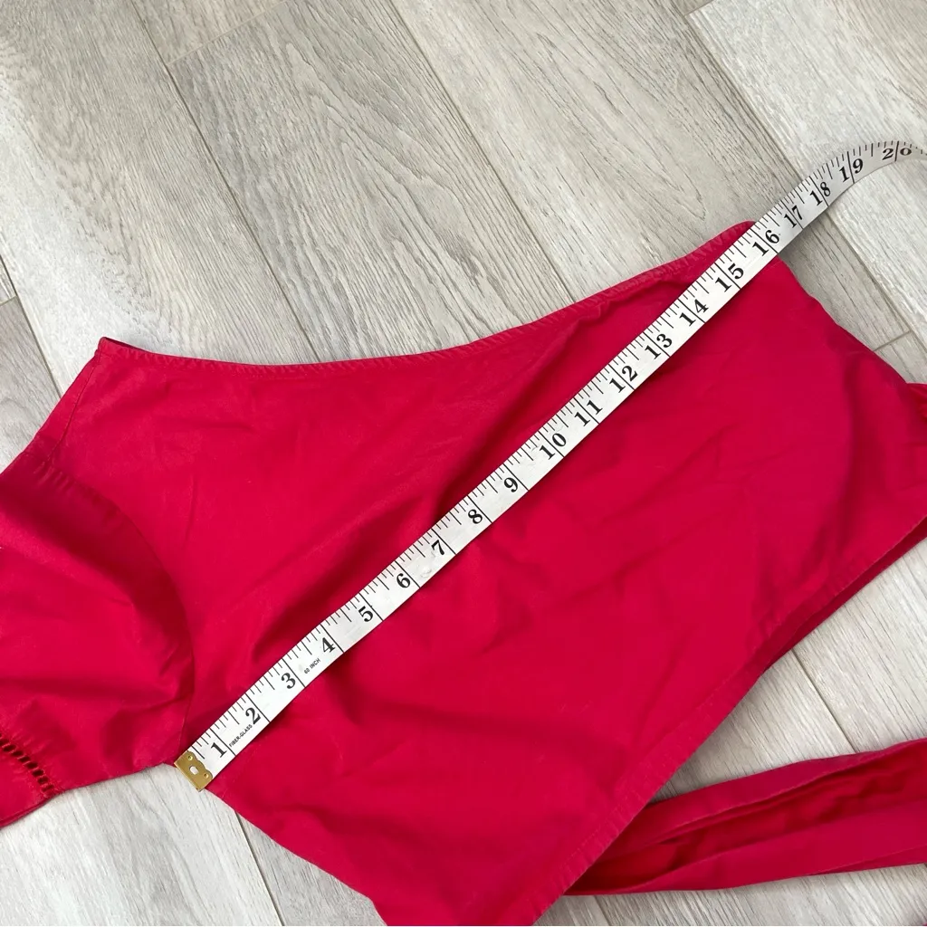 Tularose Crop Top one shoulder waist tie crop womens Red (small) going out party - Image 3