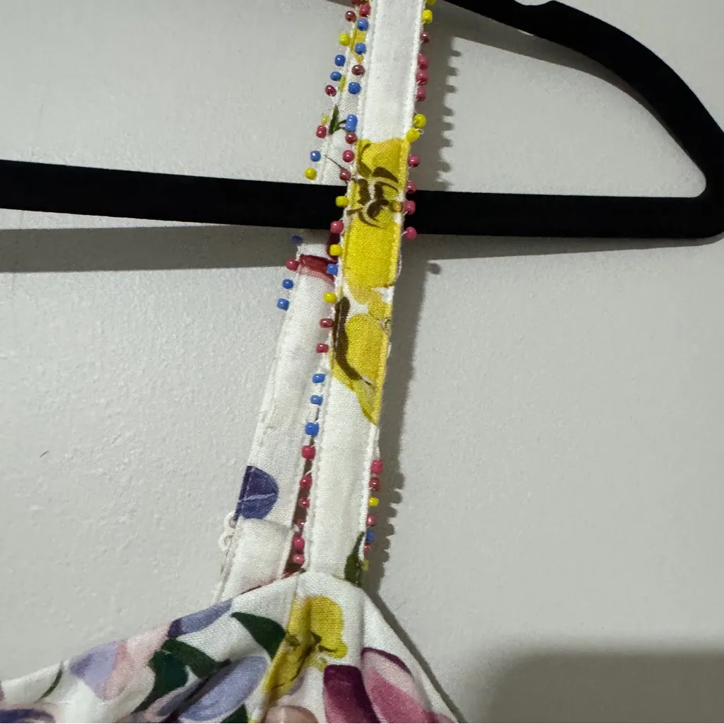 Farm Rio Off-White Greek Garden Tiered Maxi Dress Size Small - Image 6