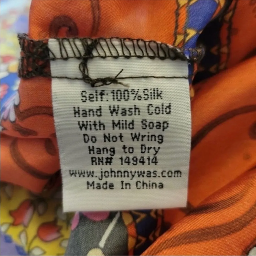 Johnny was electric 3/4 sleeve boho 100% silk tunic NWT - Image 9