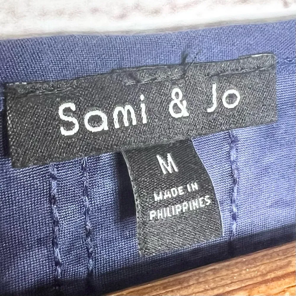 Sam & Jo Blue Tie Dye Sequin Embellished 3/4 Sleeve Blouse Top Size Medium - Image 8