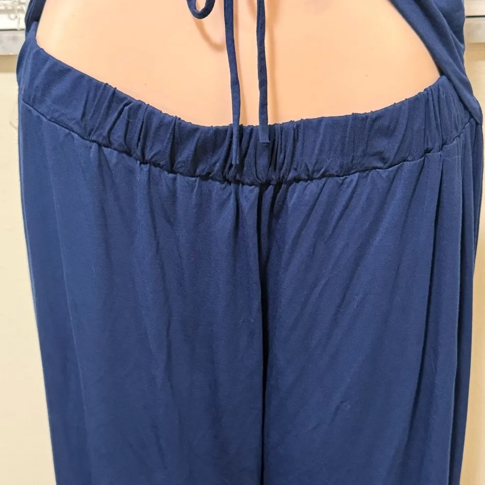 Jolie woman plus size 1XL blue pant set front tie adjustable loose pants stretch - Image 3