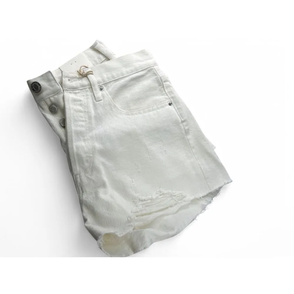NWT Z SUPPLY  | 26 |  Classic High Rise Denim Shorts Women's White Jean - Image 3