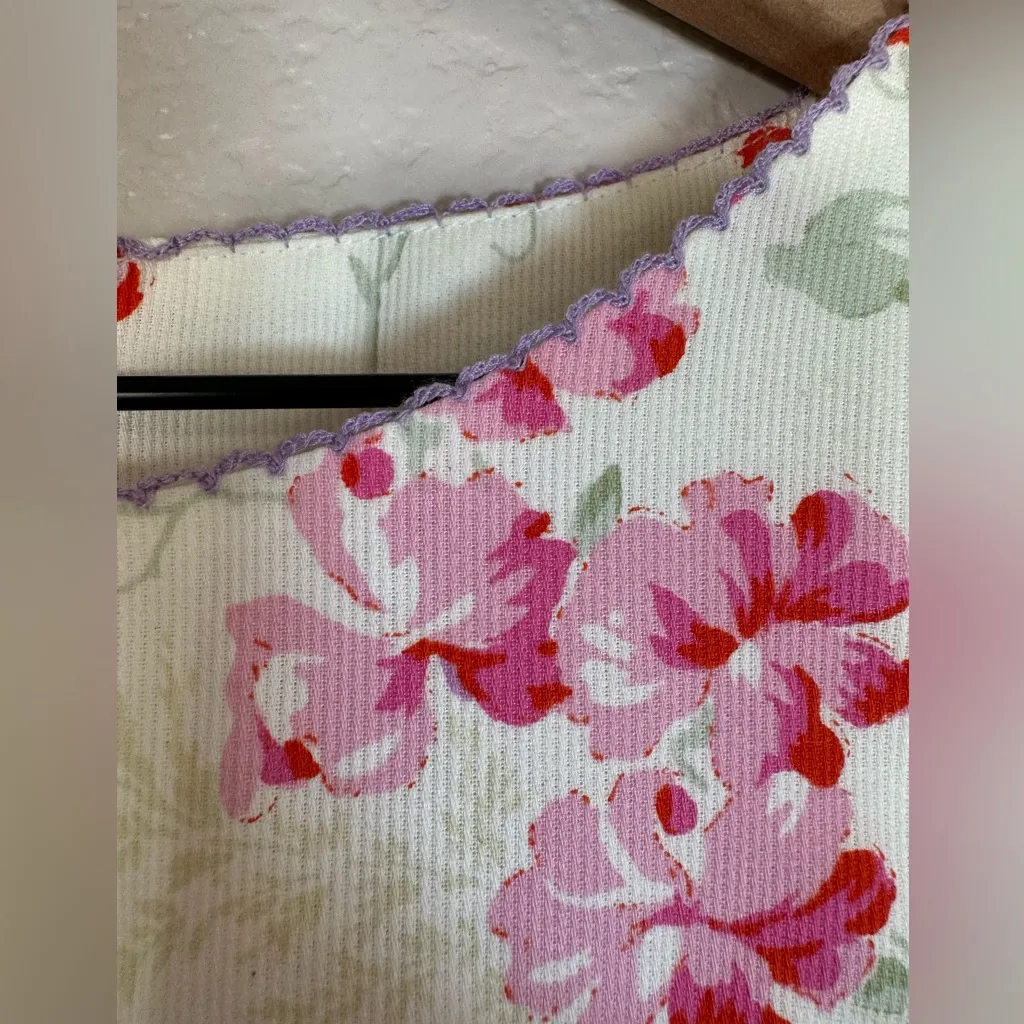 Vintage 1990’s Laura Ashley Floral Sheath Shift Cotton Dress US 6 White Pink - Image 9