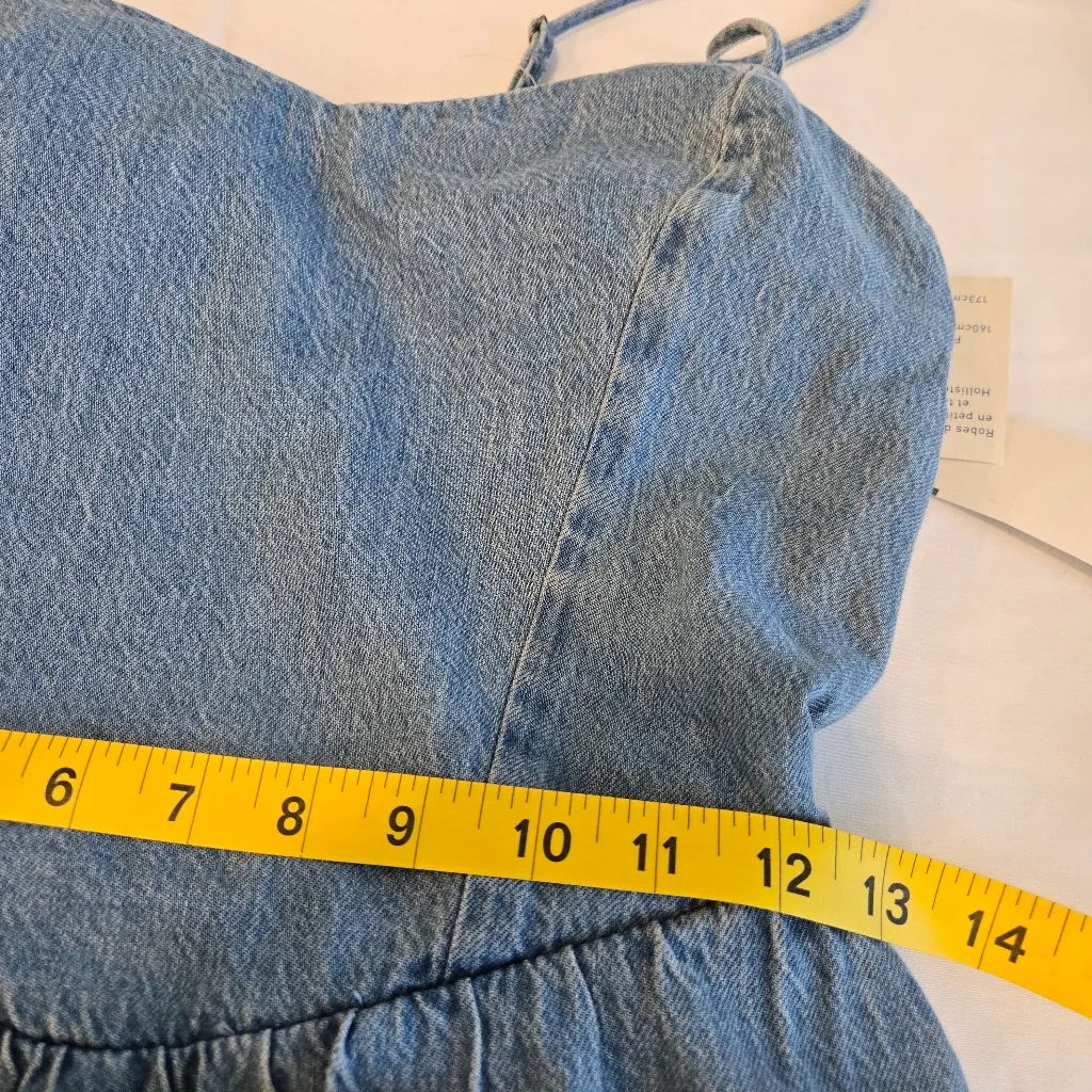 Hollister Denim New Dress built in shorts w pockets size medium - Image 14