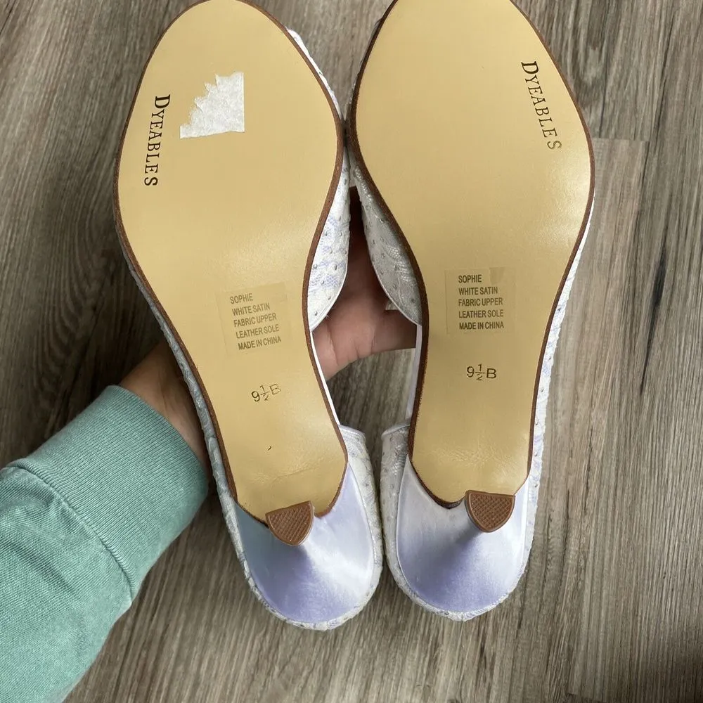 Dyeables Sophie White Lace Pumps Timeless Heels Womens Size 9.5 B Bridal Wedding - Image 8