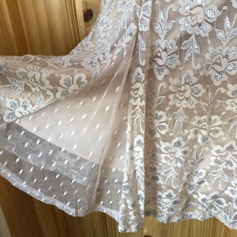 Lily Rose metallic Lace Fit & Flare Dress size large - Image 5