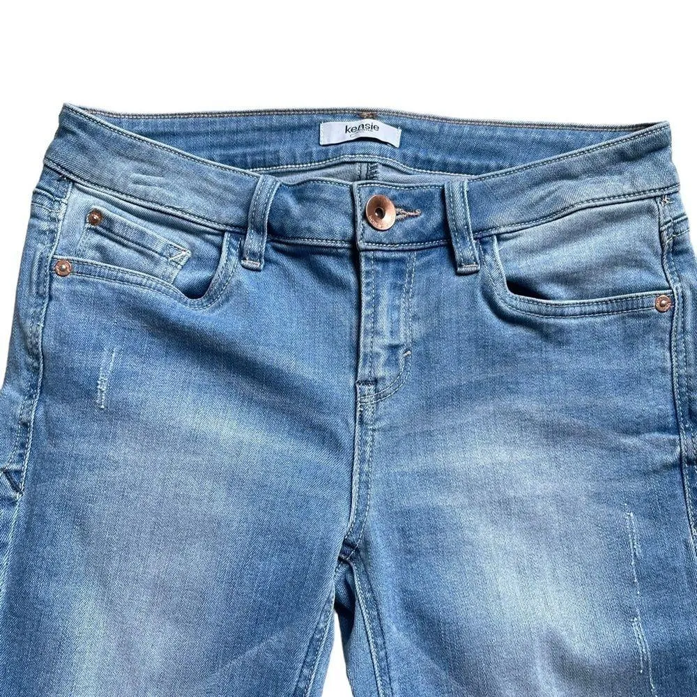 Kensie Jeans Women’s Bermuda Shorts Size 26 Light Wash Blue Denim Stretch - Image 2