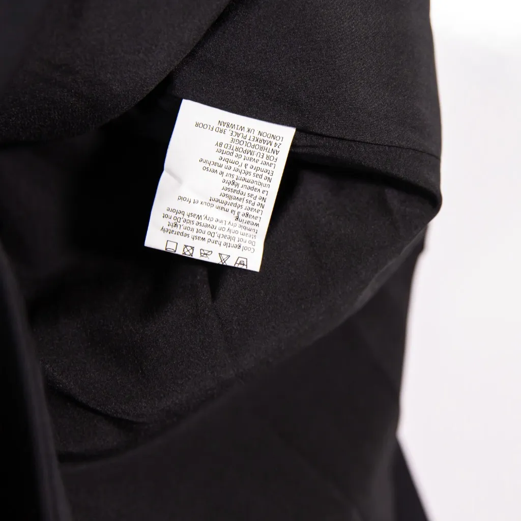 NEW Anthropologie Curaae Thalia Midi Side Zip Slip Pencil Skirt Black Medium - Image 3