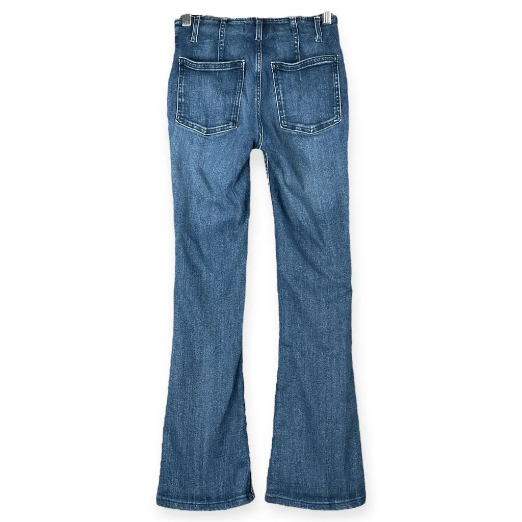 We The Free Jeans Women’s 25 Blue Mid Rise Flare Stretch Denim Pants Y2K - Image 2