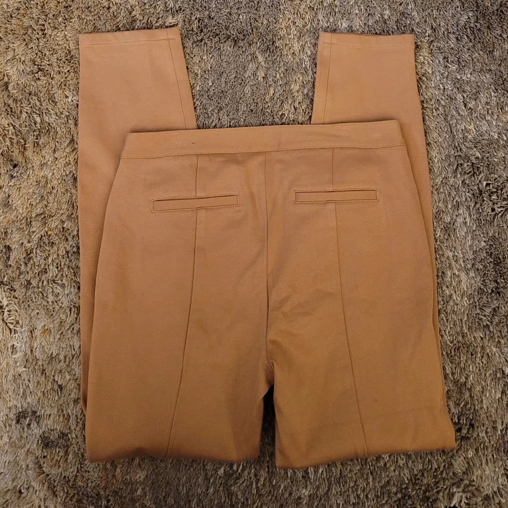 Talbots Tan Harvest Wheat Dalton Faux Suede Patch Skinny Ankle Pants 4 - Image 6