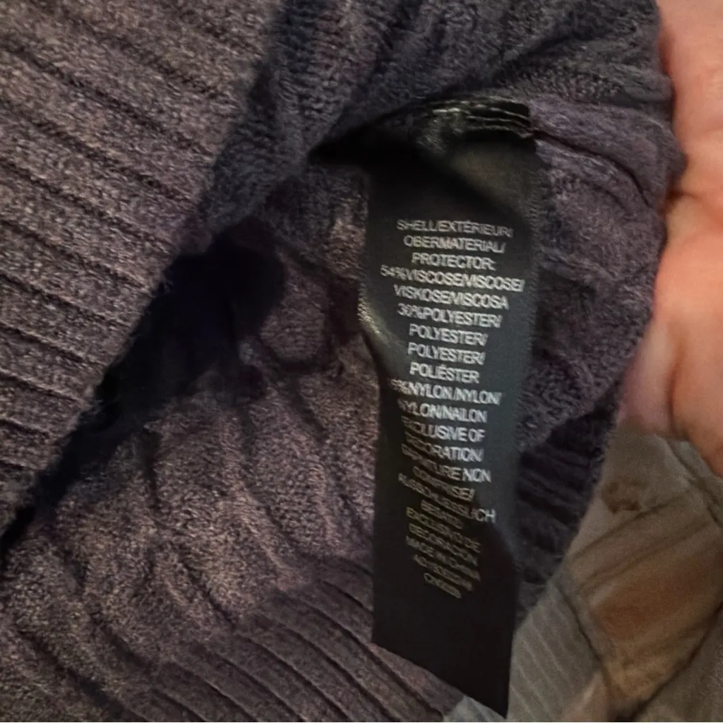 Adrianna Papell Charcoal Cable Knit Cardigan with Pearl Accents - Image 3