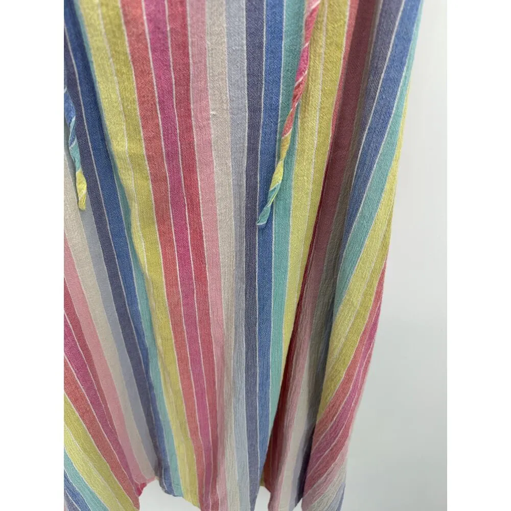Drapers James RSVP Dress Women Large Pastel Striped Knee Length Rainbow Pockets - Image 7